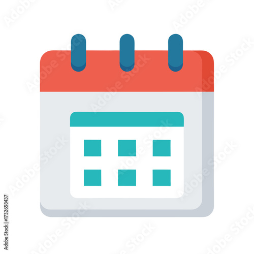 A loan EMI calendar planner icon in a flat style on a white background vector illustration
