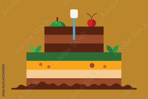 Thriving Soil Horizon “Soil Burger” with Insects and Roots Vector