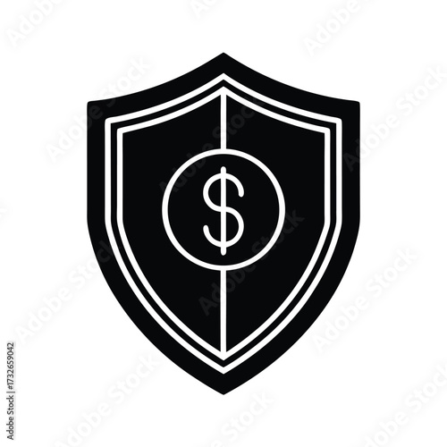 A detailed money laundering prevention shield icon on a white background vector illustration