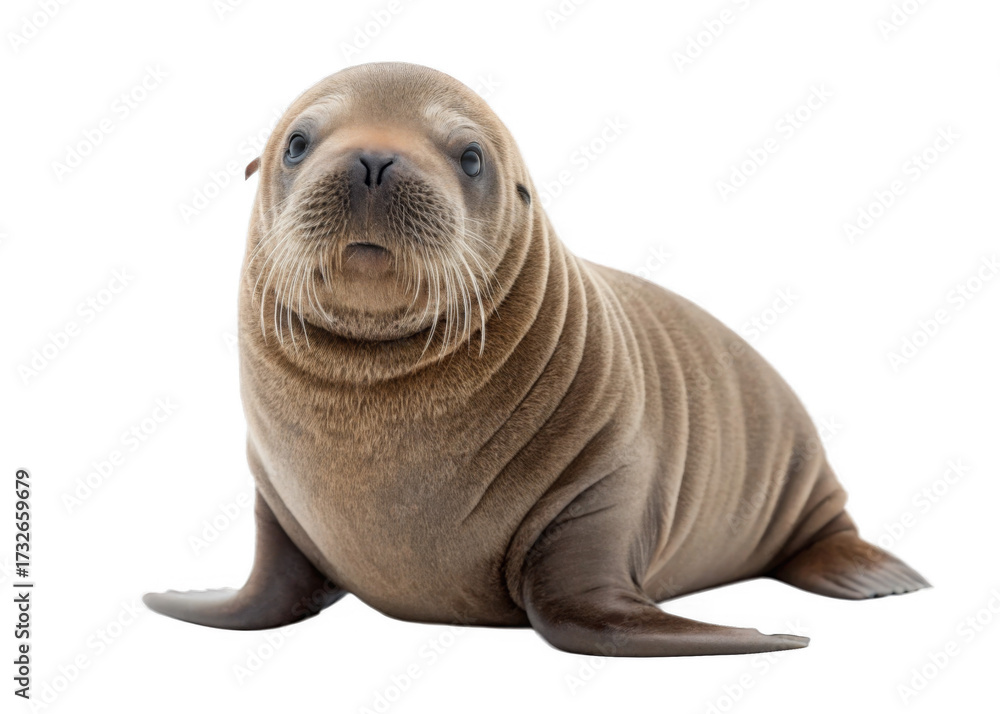 Obraz premium baby walrus isolated on a transparent background.
