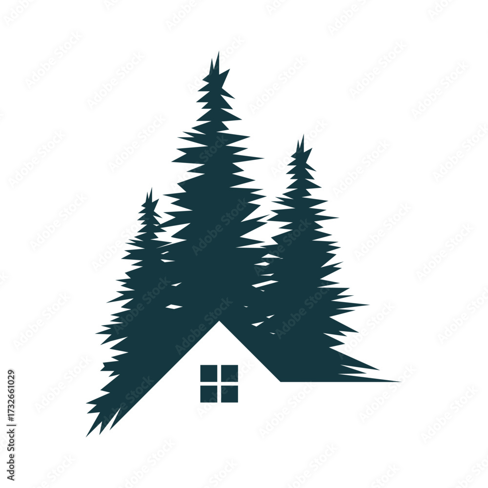 Obraz premium pine tree logo design