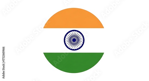 Circular indian flag isolated on white background world tourism day background