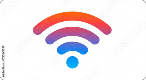 Colorful wifi signal icon wireless internet connection symbol network communication technology illustration