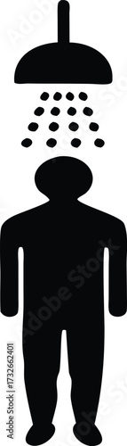  silhouette vector of a man under shower icon