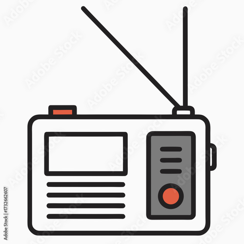 retro radio isolated on white
