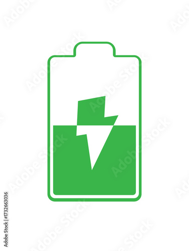 Battery Charging Symbol for Mobile and Tech Devices. Vector illustration.