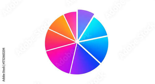 Colorful pie chart, representing data visualization and statistical analysis in business and finance