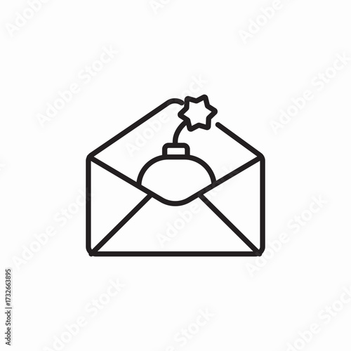 bomb in mail icon sign vector