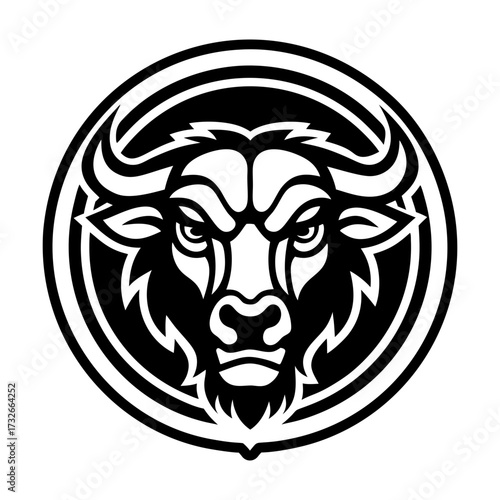 Glyph style icon showing a buffalo symbol