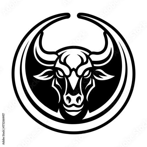 A glyph style icon of buffalo logo