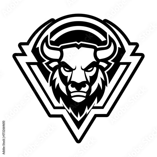 Glyph style icon showing a buffalo mascot