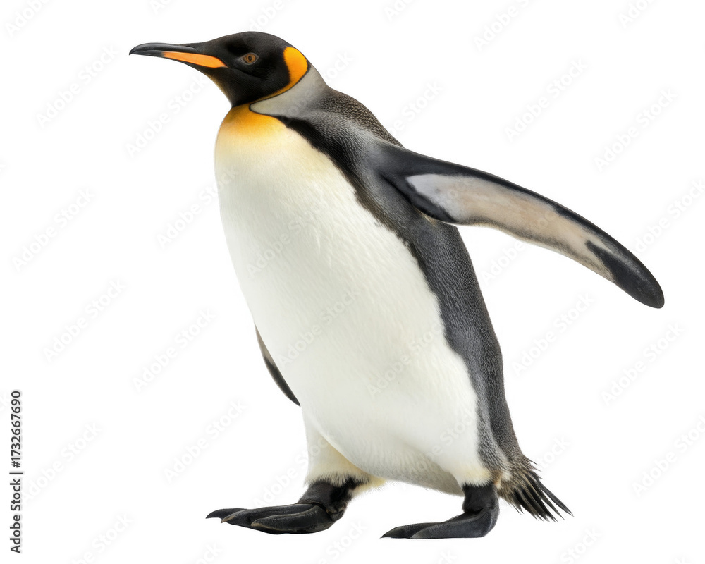 Fototapeta premium emperor penguin isolated on a transparent background.