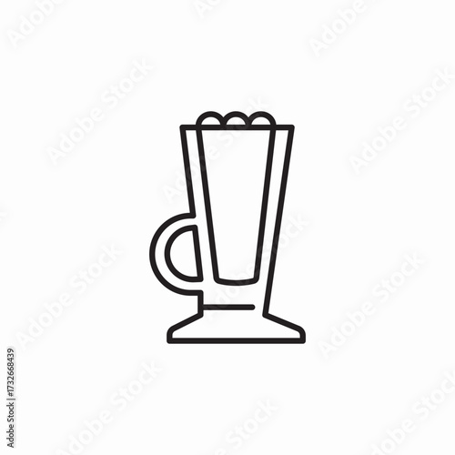 glass coffee latte icon sign vector