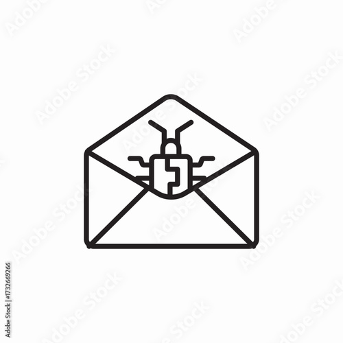 mail virus icon sign vector