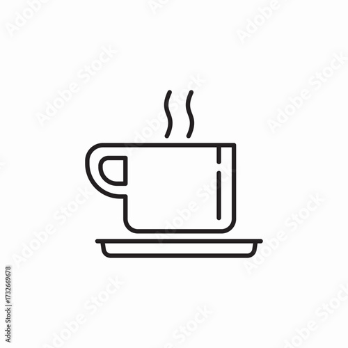 mug tea hot icon sign vector