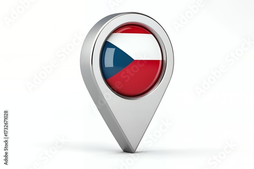 Free Download Czech republic flag location pin icon on white background - GFXLoad