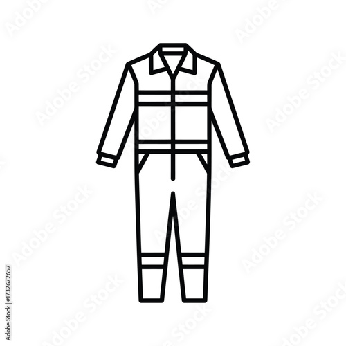 Line art icon of a full body work coverall uniform