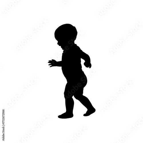 Toddler joyfully running and exploring in a bright space during daytime playtime