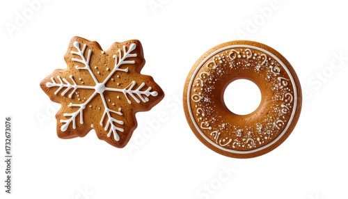 Christmas Sweet Gingerbread Pair isolated on transparent background