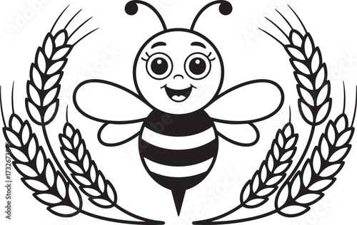 Bee to print and color, Honey Bee Drawing PNG Transparent, Coloring outline of cute hornet 