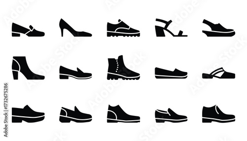 Collection of various shoe icons