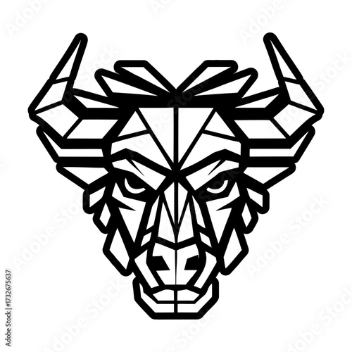 Solid style icon representing a bull symbol