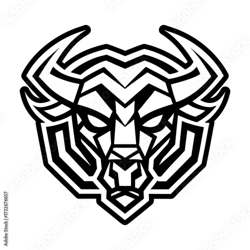 Solid style icon representing a bull symbol