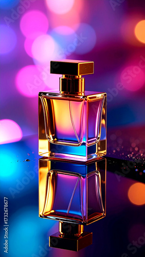 bottle of perfume isolated on black