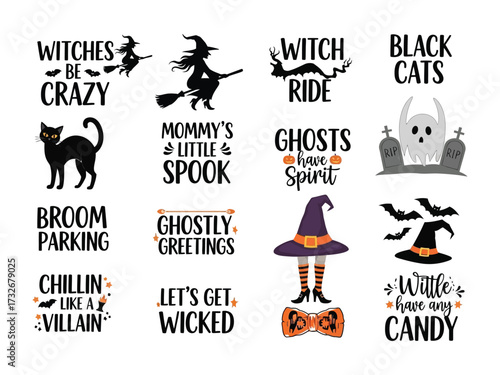 Spooky Halloween Collection: A bewitching collection of whimsical Halloween-themed illustrations, featuring charming characters and iconic imagery to evoke the spirit of All Hallows' Eve.