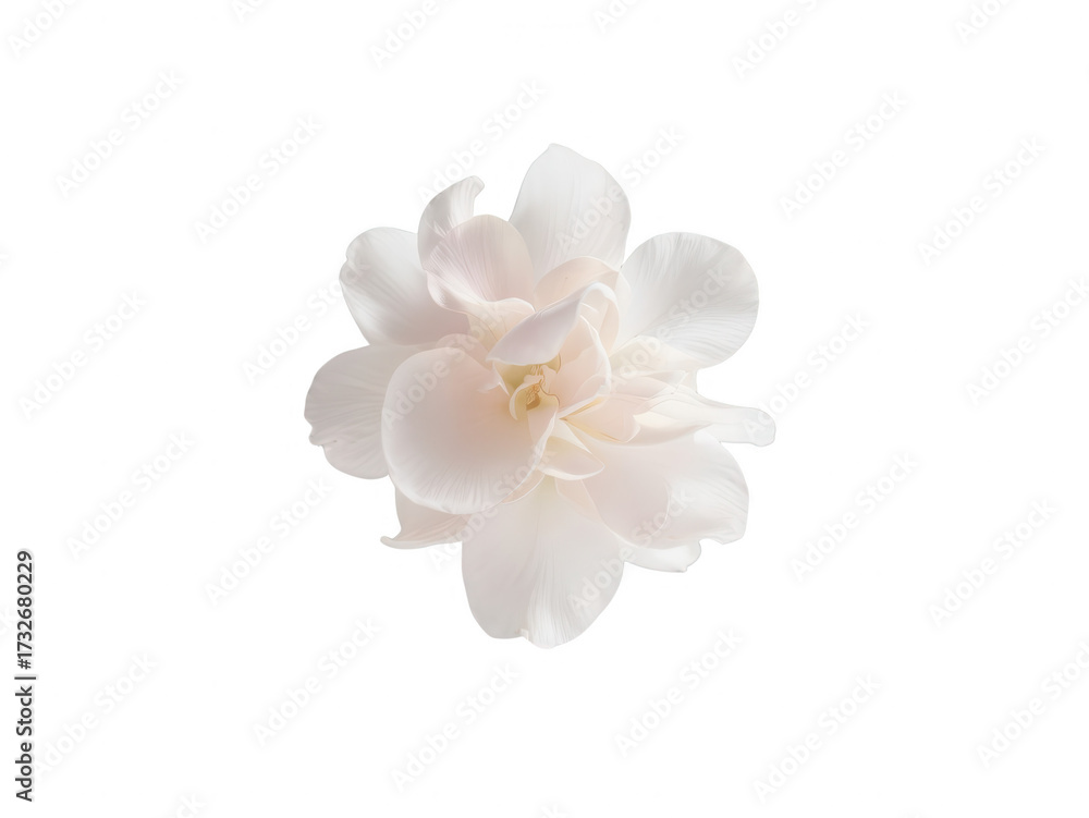 Fototapeta premium Single White Gardenia Flower Isolated on White Background