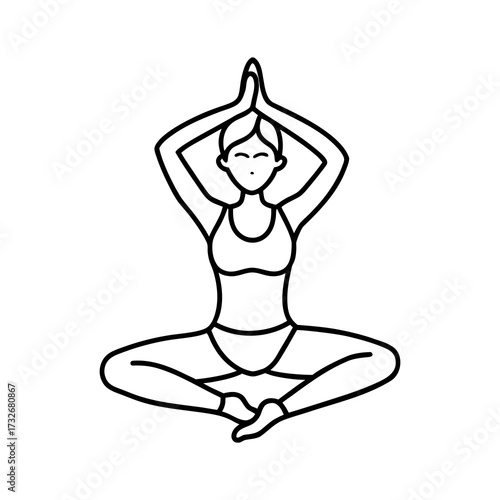 Woman in lotus position doing yoga meditation