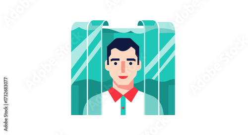 Vector illustration portrait of a young man.