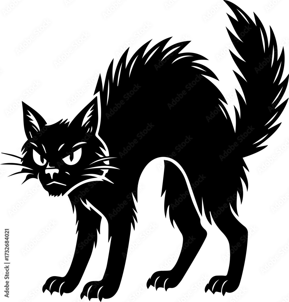 Obraz premium Vector illustration of a sitting cat clipart, simple outline pet design