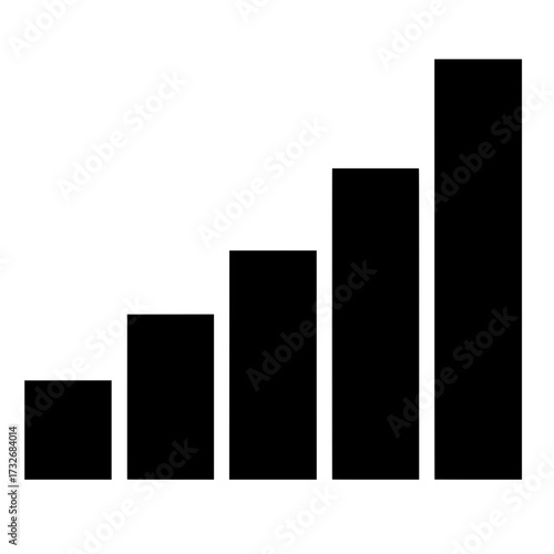Ascending bar chart vector icon. A concept for business growth and step-by-step progress.
