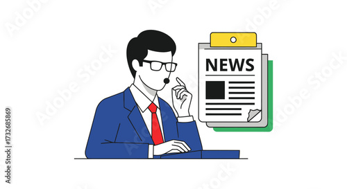 Reporter thinking with news