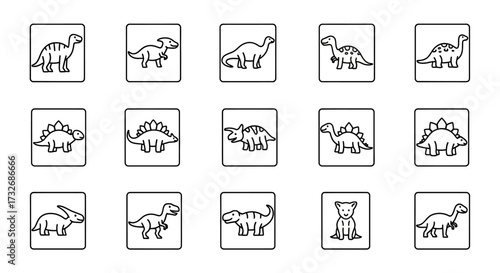 Collection of various dinosaur silhouettes.