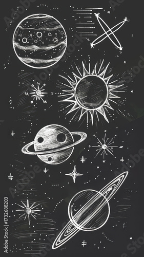 Vintage Celestial and Scientific Sketch Art