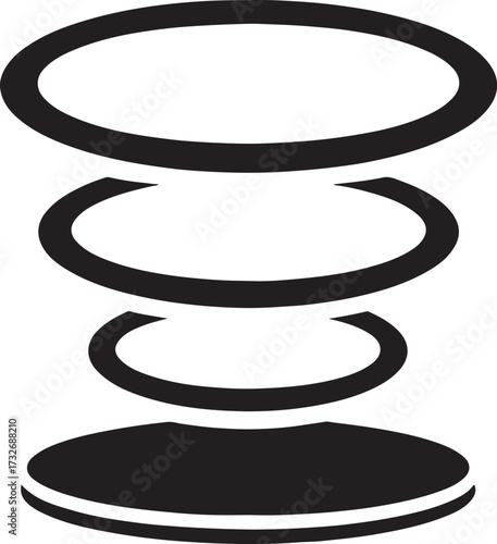 Futuristic hologram circles silhouette vector with modern abstract glowing digital geometric design.