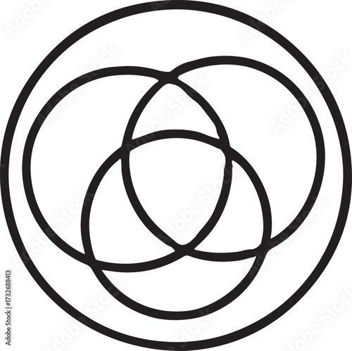 Glowing abstract rings silhouette vector with modern geometric luminous digital design concept.