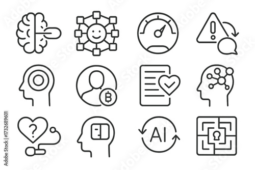 Icon belief ripple identity test paranoia symbol emotional vector scanner icons cryptopsychology