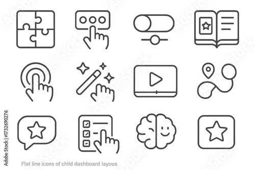 Lesson layout icon educational dial zone symbol mission interactive checklist icons vector