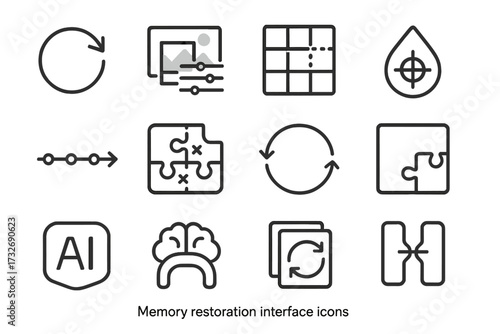Tool recall memory reconstructor icon arrow badge digital icons restoration vector missing