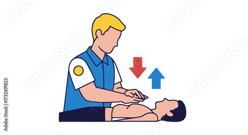 First responder performing cardiopulmonary resuscitation on a patient.