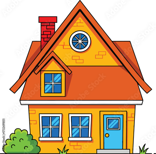 Illustration of a house with a chimney