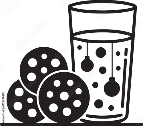 Festive christmas cookies and milk a sweet holiday treat silhouette image