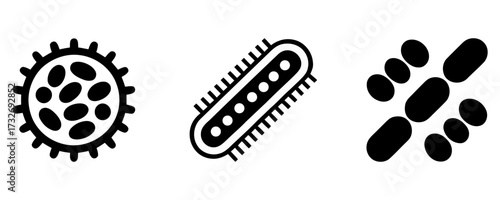 different styles of microbe icons