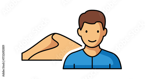 Simple vector illustration of a man and a body joint.