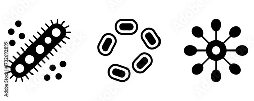 Microscopic organisms and cellular structures icons