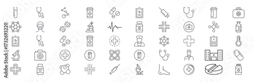 Medical and Healthcare Thin Line Icon Pack
