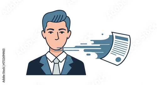 Businessman Silenced by a Contract or Gag Order Illustration.